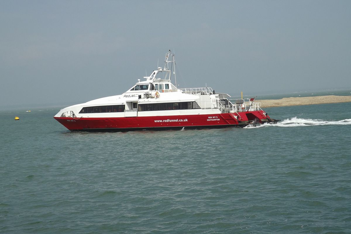 A Red Jet catamaran at Cowes